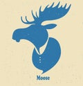 Moose head.Vector silhouette on a light background Royalty Free Stock Photo