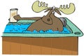 Moose in a hot tub