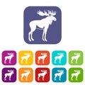 Moose icons set