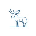 Moose line icon concept. Moose flat vector symbol, sign, outline illustration.