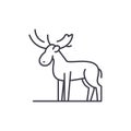 Moose line icon concept. Moose vector linear illustration, symbol, sign