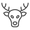 Moose line icon. Deer vector illustration isolated on white. Animal outline style design, designed for web and app. Eps