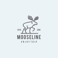 Moose Line Logo Design Template Inspiration