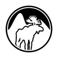 Moose logo. Deer emblem. Animal with horns.