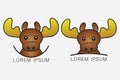 Moose logo. Set of elk logotype template. Emblem design with animal. Vector.