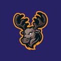 Moose mascot logo design vector with modern illustration concept style for badge, emblem and t shirt printing. Head moose