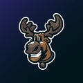 Moose mascot logo design vector with modern illustration concept style for badge, emblem and tshirt printing. Moose head