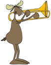 Moose playing a trombone Royalty Free Stock Photo