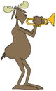 Moose playing a trumpet