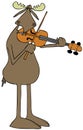 Moose playing a violin