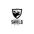 moose shield vector logo design