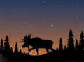 Moose Silhouette Royalty Free Stock Photo