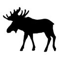 Moose Silhouette. Black Elk Shade Image Royalty Free Stock Photo