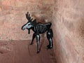 Wooden moose skeleton inside the cabins at Valley of Fire, Nevada