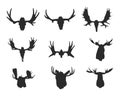 Moose skull silhouette , Moose head silhouette , Animal skull silhouette