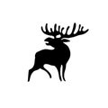 Moose vector drawing black silhouette logo iocn