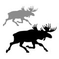 Moose vector illustration style Flat Royalty Free Stock Photo