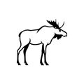 Moose silhouette animal logo Royalty Free Stock Photo