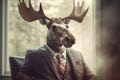 Moose Wearing Suit, Generative AI