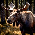 Moose wild animal living in nature, part of ecosystem