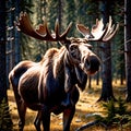 Moose wild animal living in nature, part of ecosystem
