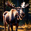 Moose wild animal living in nature, part of ecosystem