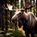 Moose wild animal living in nature, part of ecosystem