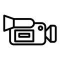 Moovie camera line icon. Portable video camera vector illustration isolated on white. Film camera outline style design