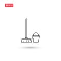 Mop bucket icon vector isolated 4 Royalty Free Stock Photo