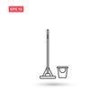 Mop bucket icon vector isolated Royalty Free Stock Photo