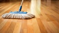 Mop cleaning parquet Royalty Free Stock Photo