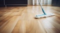 Mop cleaning parquet Royalty Free Stock Photo