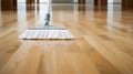 Mop cleaning parquet Royalty Free Stock Photo