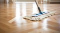 Mop cleaning parquet Royalty Free Stock Photo