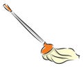 Mop with grey and orange handle illustration vector Royalty Free Stock Photo