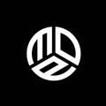 MOP letter logo design on black background. MOP creative initials letter logo concept. MOP letter design