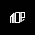 MOP letter logo design on black background. MOP creative initials letter logo concept. MOP letter design.MOP letter logo design on