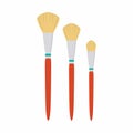 MOP painting brush. Drawing creative materials for workshops designs. Tools for artist. Flat vector art supplies, art instruments