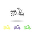 moped colored icons. Element of motorbike for mobile concept and web apps illustration. Thin line icon for website design and app Royalty Free Stock Photo