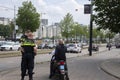 Moped Driver Given A Fine At Amsterdam The Netherlands 19-7-2020 Royalty Free Stock Photo