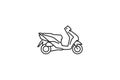 Moped icon. Black line web sign. Flat style vector illustration isolated on white background Royalty Free Stock Photo