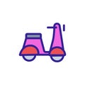 moped icon vector. Isolated contour symbol illustration Royalty Free Stock Photo