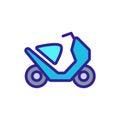 moped icon vector. Isolated contour symbol illustration Royalty Free Stock Photo