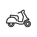 Moped icon vector. Isolated contour symbol illustration Royalty Free Stock Photo