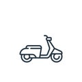 moped icon vector from vehicles transportation concept. Thin line illustration of moped editable stroke. moped linear sign for use Royalty Free Stock Photo