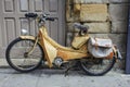 Moped/Motorcycle parked on a side street in Dinan, Brittany, France