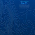 Mopographic map. The stylized height of the topographic contour in lines and contours. Vector illustration Royalty Free Stock Photo