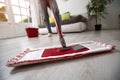 Mopping and cleaning room Royalty Free Stock Photo