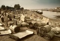 Mopti, Mali, Africa - the port of the city where it joins the Ba