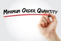 MOQ - Minimum Order Quantity text